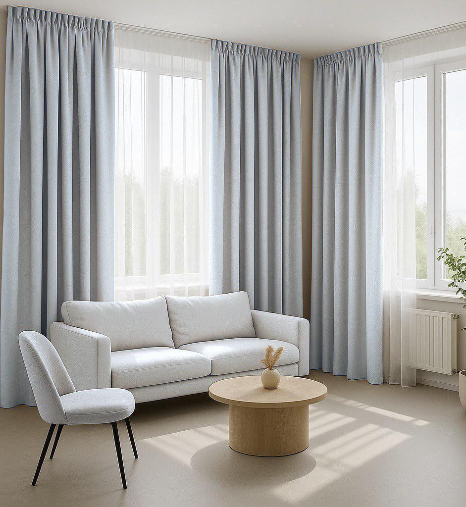 Комплект штор блекаут 2 шт. 150х275 см Сталево-сірий - фото 1 Комплект штор блекаут 2 шт. 150х275 см Сталево-сірий - фото 1