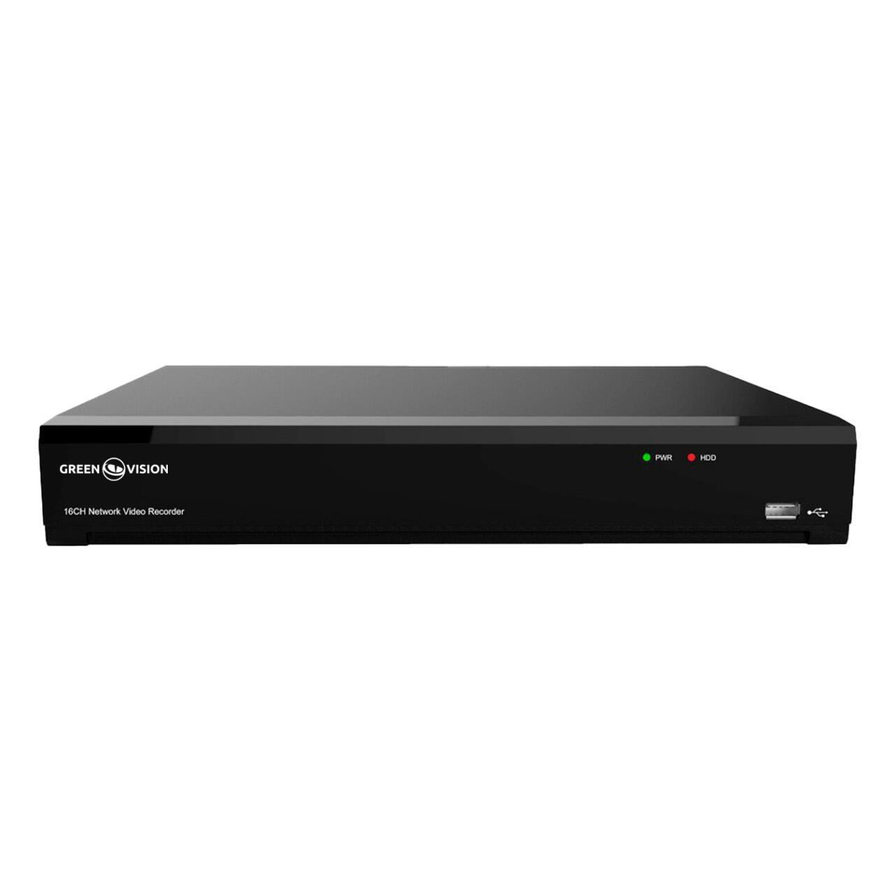 Відеореєстратор IP GreenVision GV-N-I017/16 16-канальний 12MP NVR