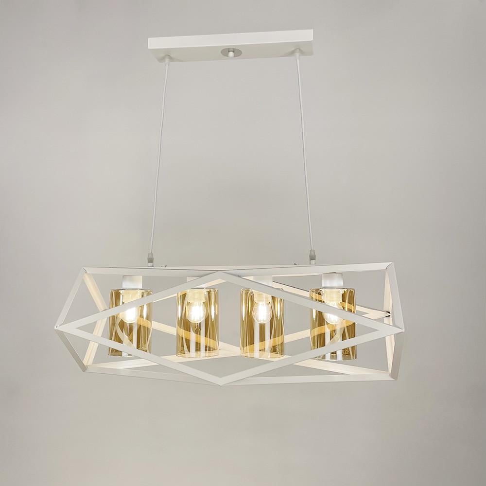 Люстра подвесная с 4 янтарными плафонами (12172/4)