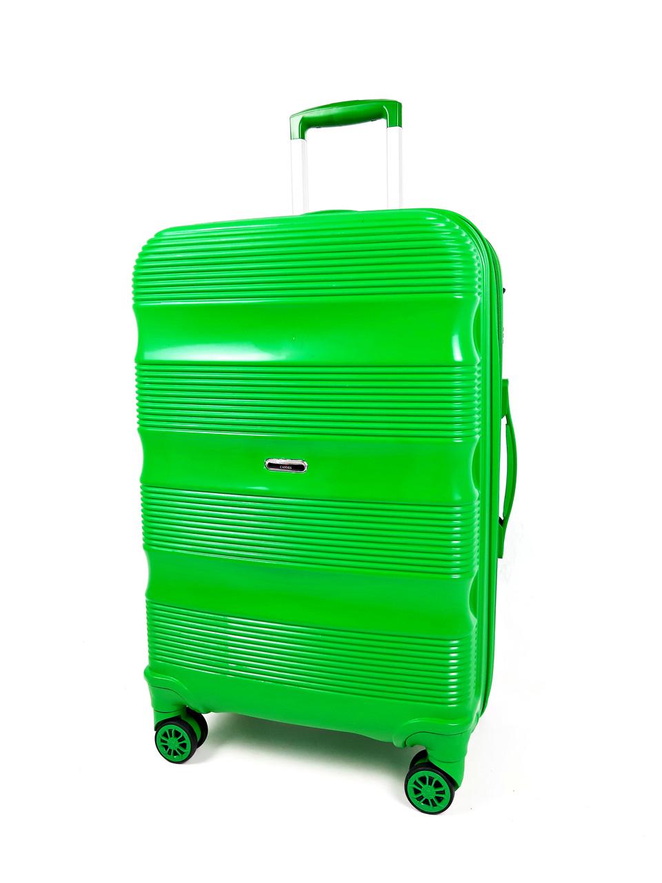 Валіза з Поліпропілену на колесах Cannes 56x34x21 см 40 л Зелений (1372-1)