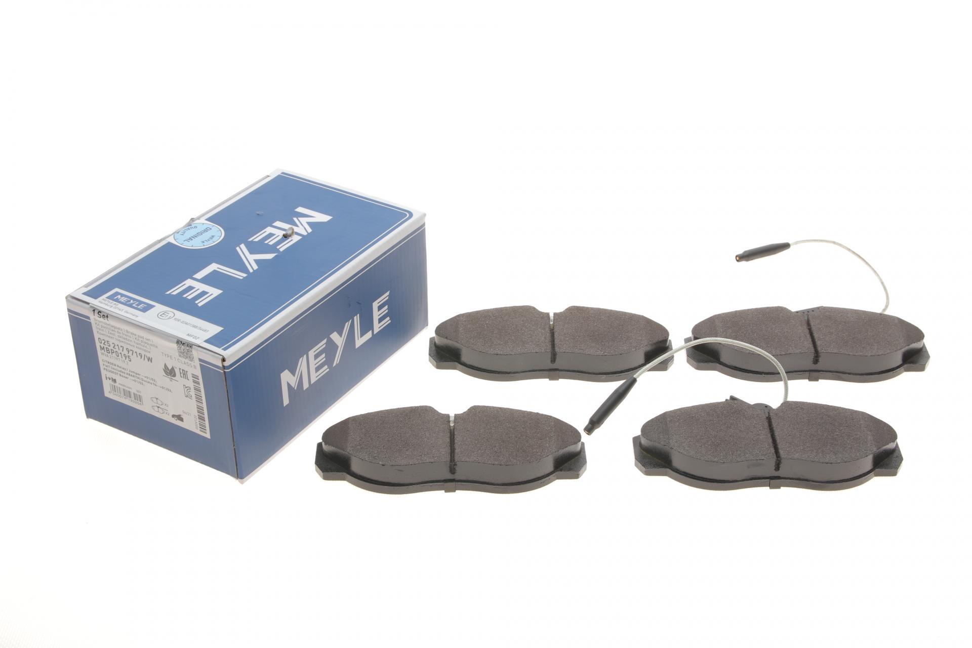 Тормозные колодки передние Meyle для Fiat Ducato 94-02 (025 217 9719/W)