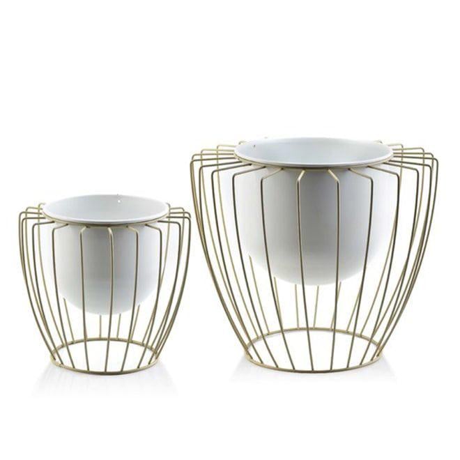 Кашпо Trend Decor Swen на металлических подставках комплект 2 шт. Beige