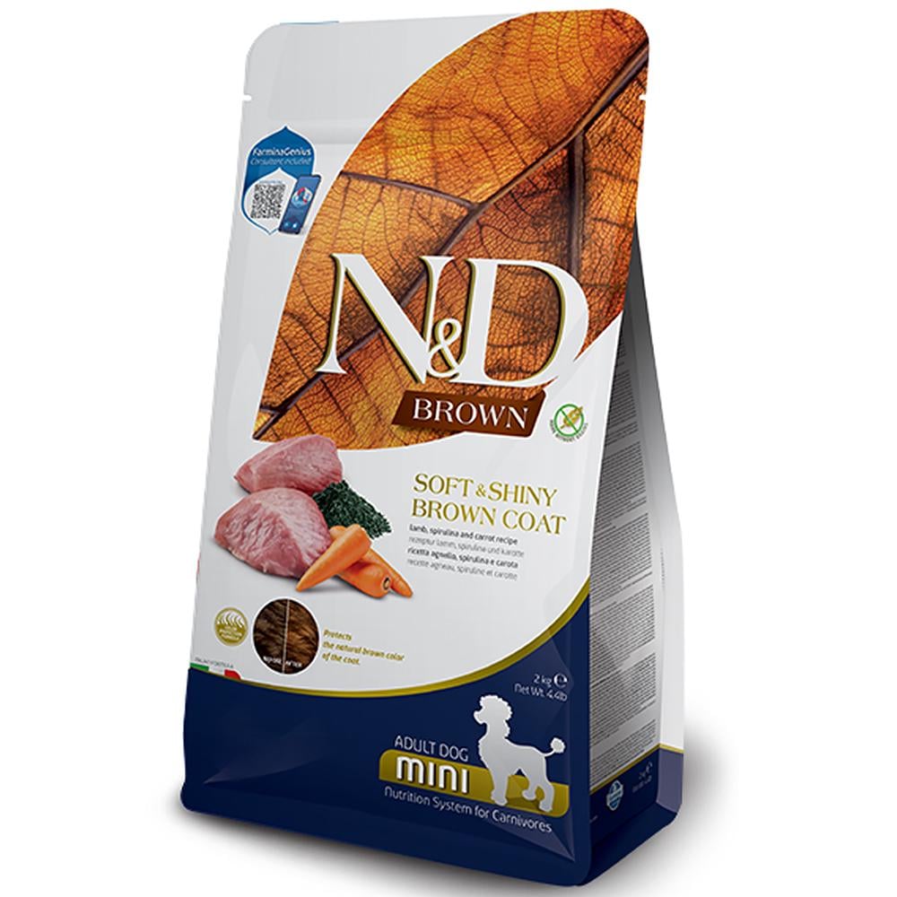 Корм сухий беззерновий Farmina N&D Grain Free Brown Dog для собак з коричневою шерстю з ягням спіруліною та морквою 5 кг (183848)