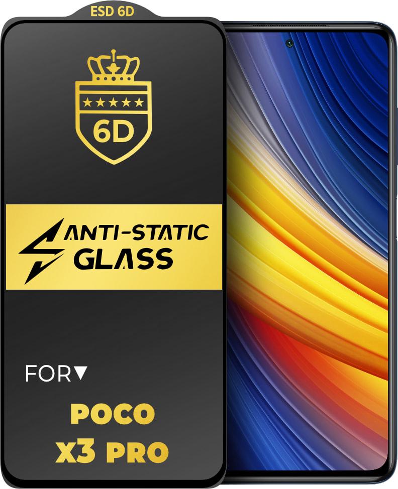 Стекло защитное 6D Anti-Static Xiaomi Poco X3 Pro Glass Shield (34219)