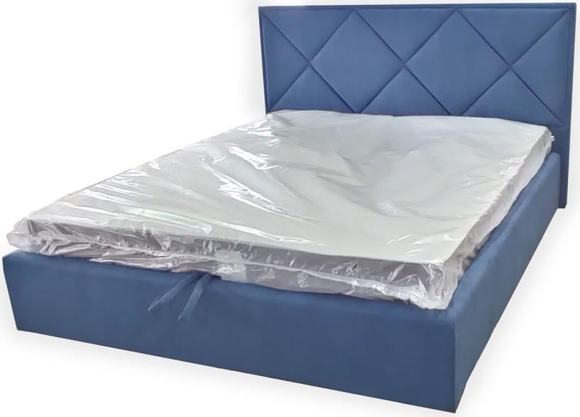 Ліжко двоспальне Pallada Comfort Simple з підйомним механізмом та нішою для білизни 160x190 см Синій