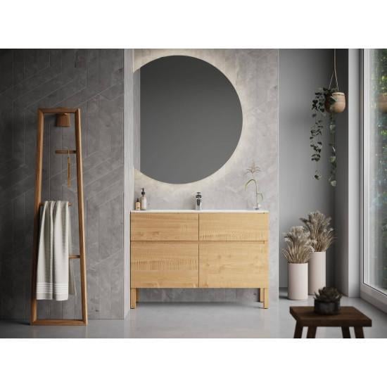 Дизайнерское зеркало в форме обрезанного сбоку круга с подсветкой Nagao 105x105 см