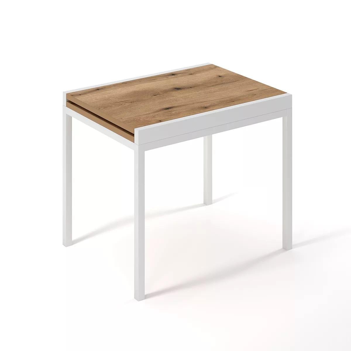 Стол-трансформер обеденный ART IN HEAD Armstrong ЛДСП раскладной 68х89/89 см Дуб эвок/Белый (TB08100000110)