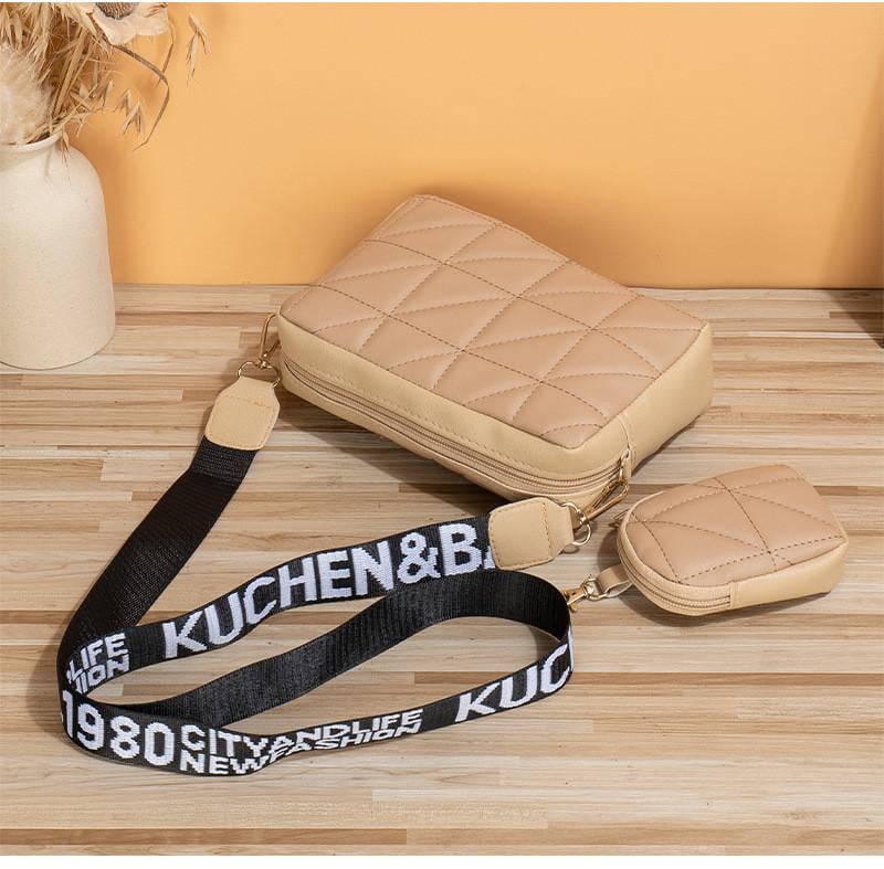 Сумка месенджер жіноча з плечовим ремінцем та гаманцем Бежевий - фото 2