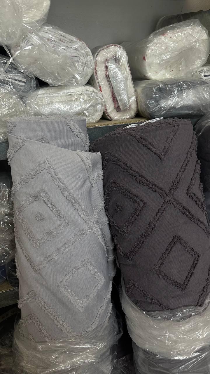 Покрывало Скандинавский большой ромб 220х240 см Светло-серый - фото 10