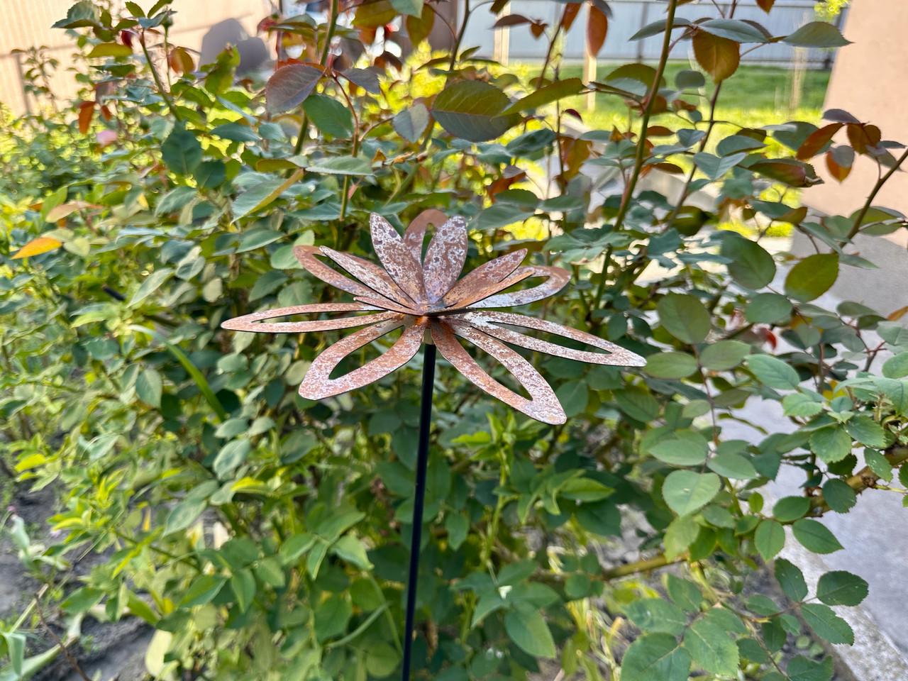 Садовая фигура Ржавый металлический цветок циния для вашего двора/клумбы/сада/террасы (DCR040) - фото 3 Садовая фигура Ржавый металлический цветок циния для вашего двора/клумбы/сада/террасы (DCR040) - фото 3