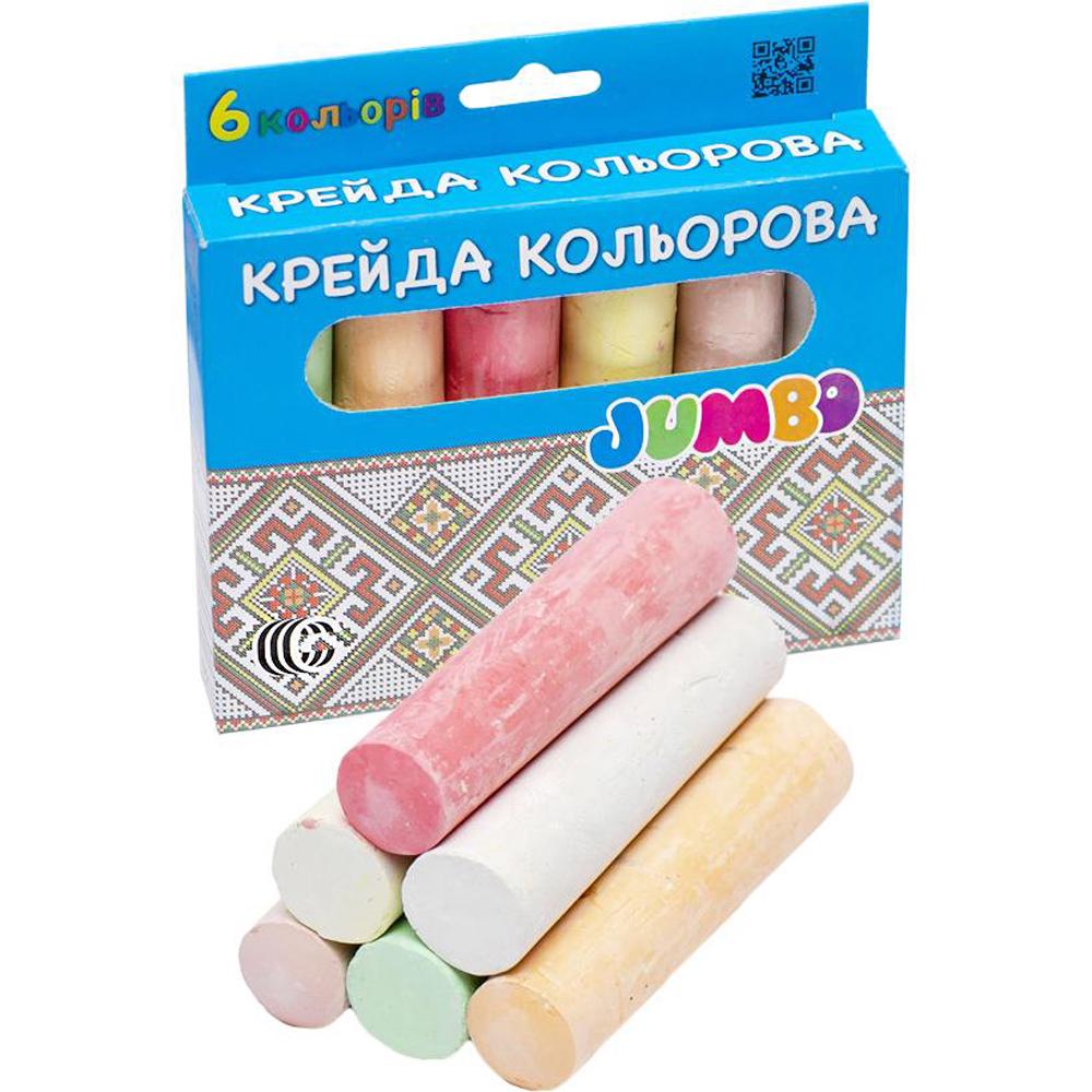 Мел цветной для рисования JAMBO C 6 цветов круглый (37-50257)