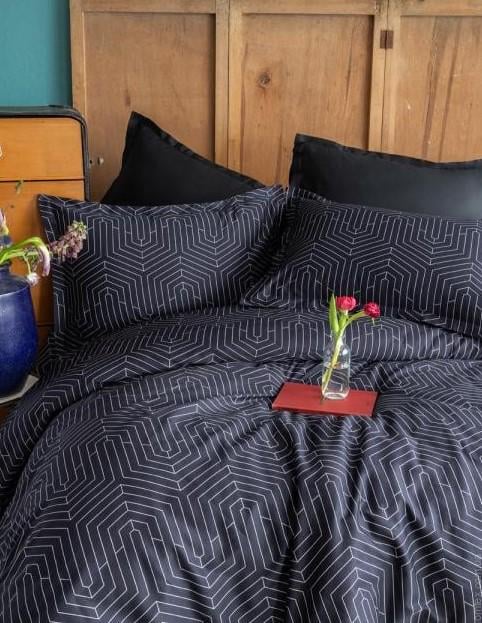 Постельное белье Issimo Home Strada сатин digital евро Black Постельное белье Issimo Home Strada сатин digital евро Black