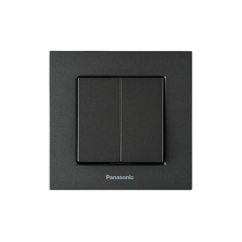 Выключатель двухклавишный Panasonic Karre Plus 55 с рамкой ABS Дымчатый (WDTC90092DG-UA1) Выключатель двухклавишный Panasonic Karre Plus 55 с рамкой ABS Дымчатый (WDTC90092DG-UA1)