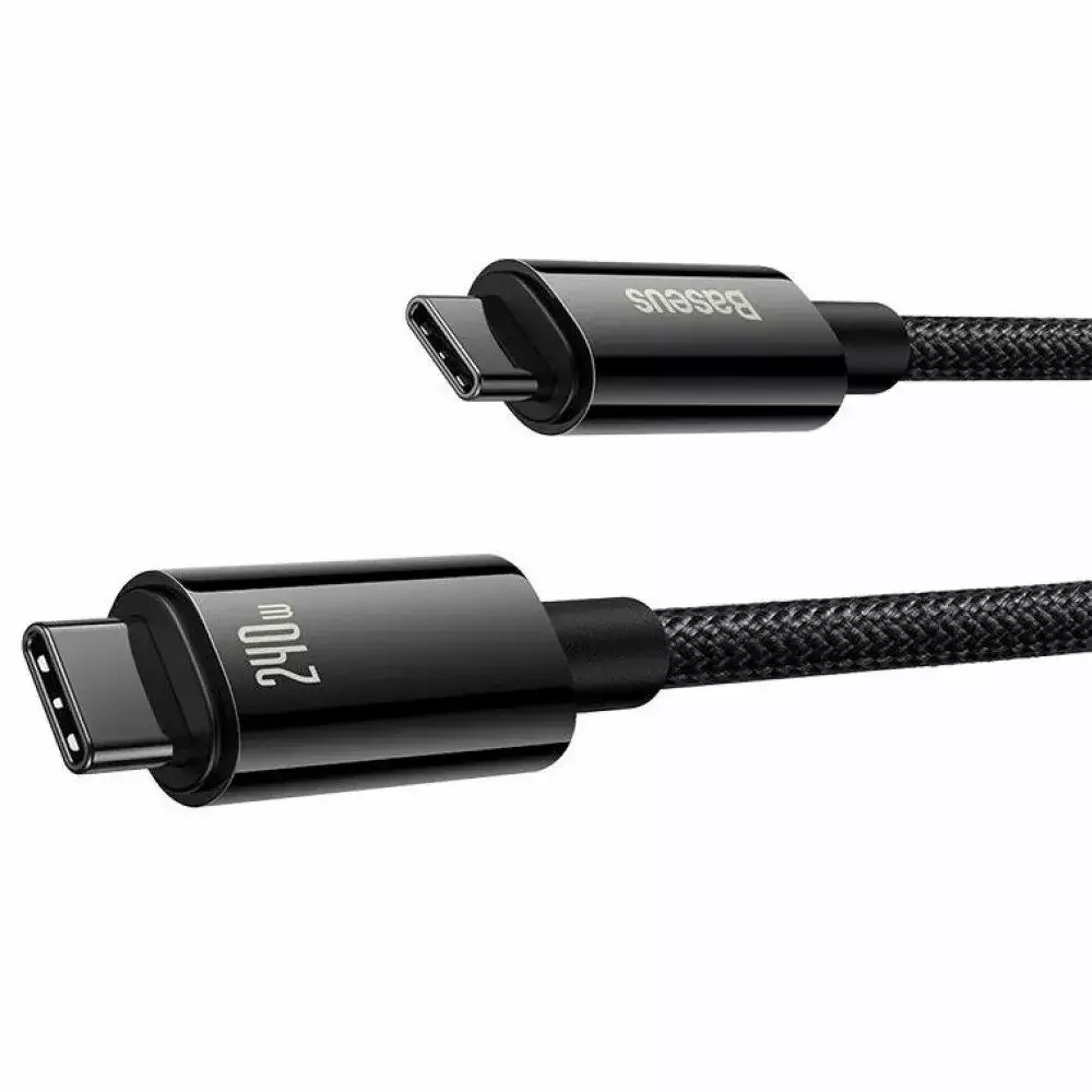 Кабель BASEUS Tungsten Gold Fast Charging Cable Type-C to Type-C CAWJ040101 240W 2 м Black - фото 3