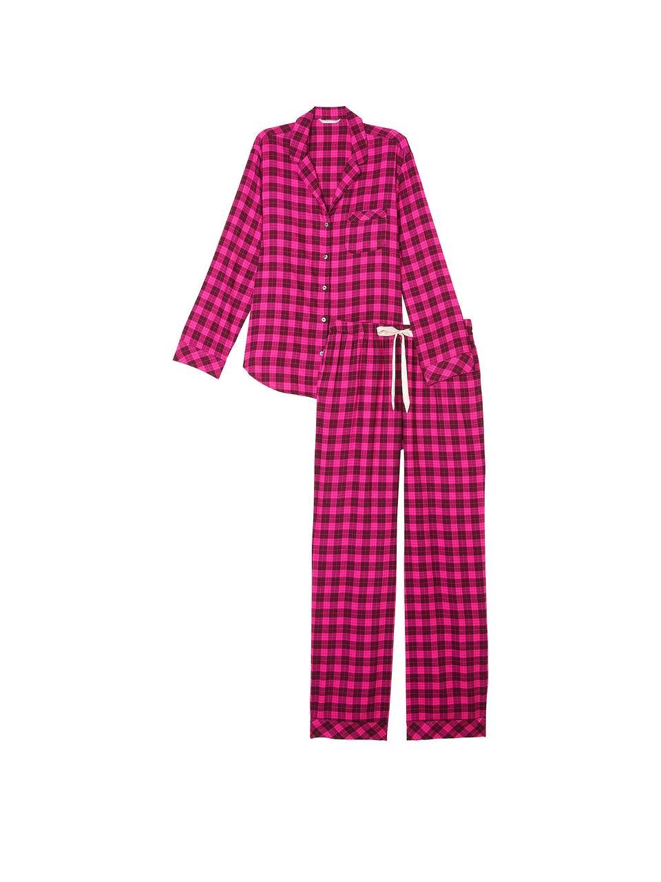 Пижама Victoria's Secret Long Pajama Set Flannel S Розовый (2136534802) - фото 3