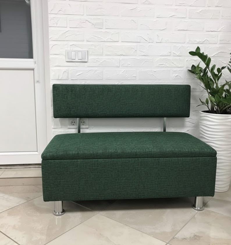 Диван для зоны ожидания Сompakt жаккард 100 см Зеленый (32144973)