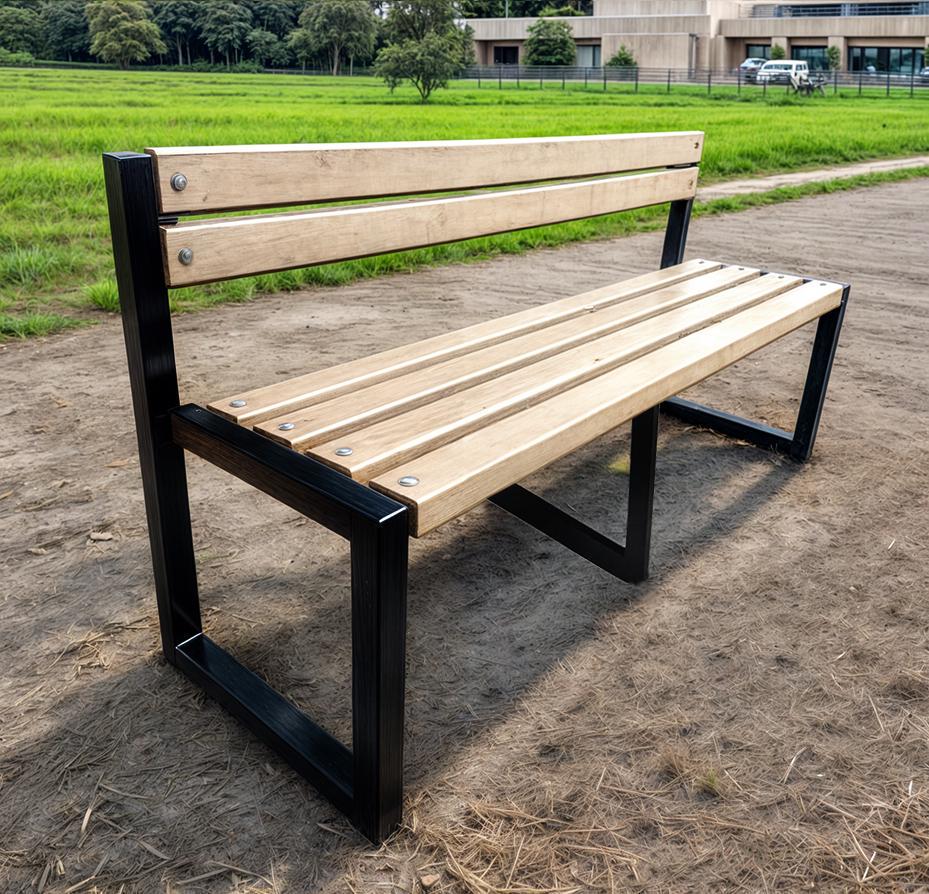 Лавка садова ТОБІ ШО Лофт Бенч зі спинкою без підлокітників 2 м Слонова кістка (25589146) - фото 1 Лавка садова ТОБІ ШО Лофт Бенч зі спинкою без підлокітників 2 м Слонова кістка (25589146) - фото 1