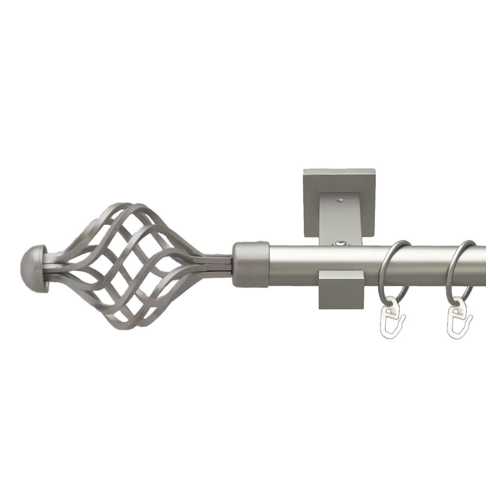 Карниз металлический Orvit Арезо однорядный техно/гладкая труба/кольцо металлическое Сатин 25 мм 160 см (00-00026209)