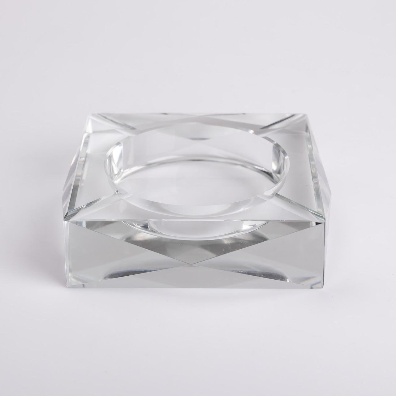 Попільничка для цигарок скляна квадратна настільна 13х13х4 см (7205)