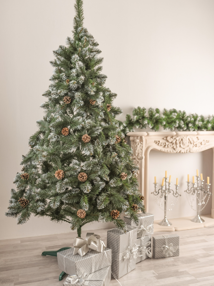 Искусственная елка пушистая со снегом YaLINKA Е18 с шишками из огнеупорного материала 180 см Зеленый (10105513) - фото 9 Искусственная елка пушистая со снегом YaLINKA Е18 с шишками из огнеупорного материала 180 см Зеленый (10105513) - фото 9