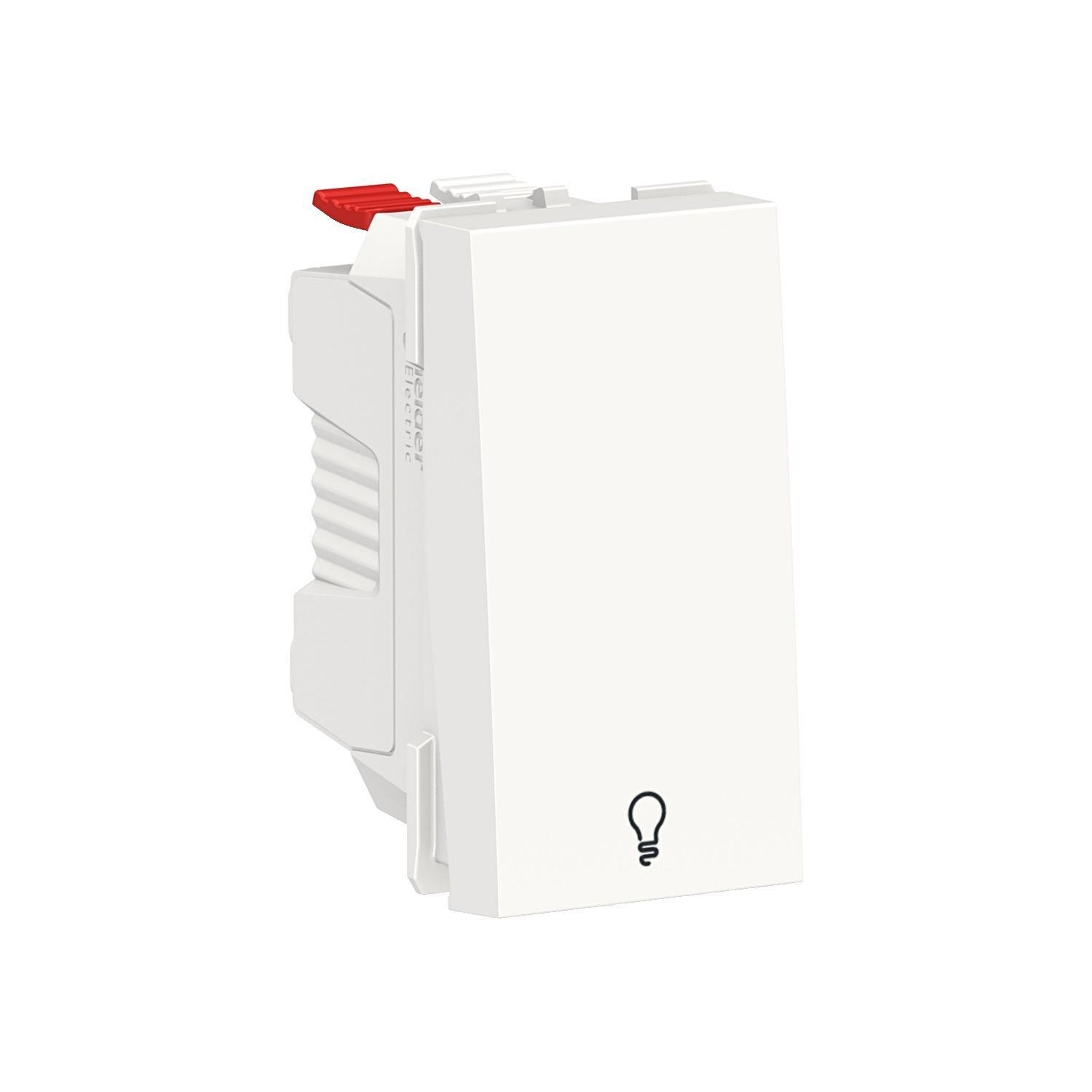 Вимикач одноклавішний Schneider Electric Unica New кнопковий з підсвіткою одномодульний 10А Білий (NU310618L) Вимикач одноклавішний Schneider Electric Unica New кнопковий з підсвіткою одномодульний 10А Білий (NU310618L)