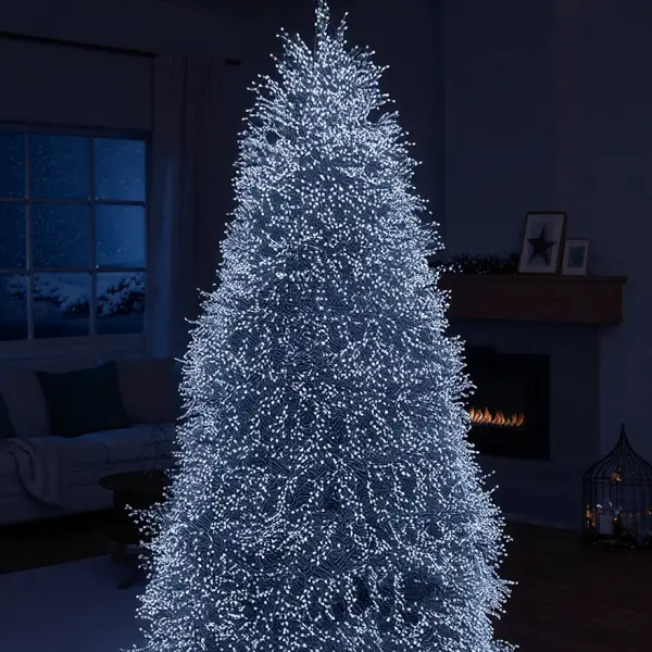 Гірлянда-нитка Роса хвойна лапа 1500 LED 50 м біла нитка Білий