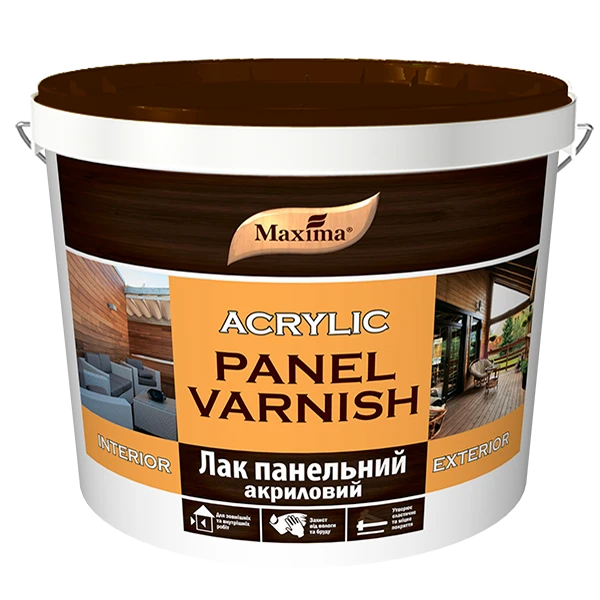 Лак панельный акриловый Maxima бесцветный глянцевый 10 л (2792905237)