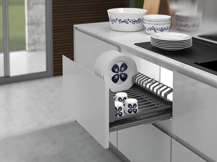 Сушка для посуды INOXA Helios 6703HY 900 выдвижная с доводчиком ардезия с креплением фасада (103530)