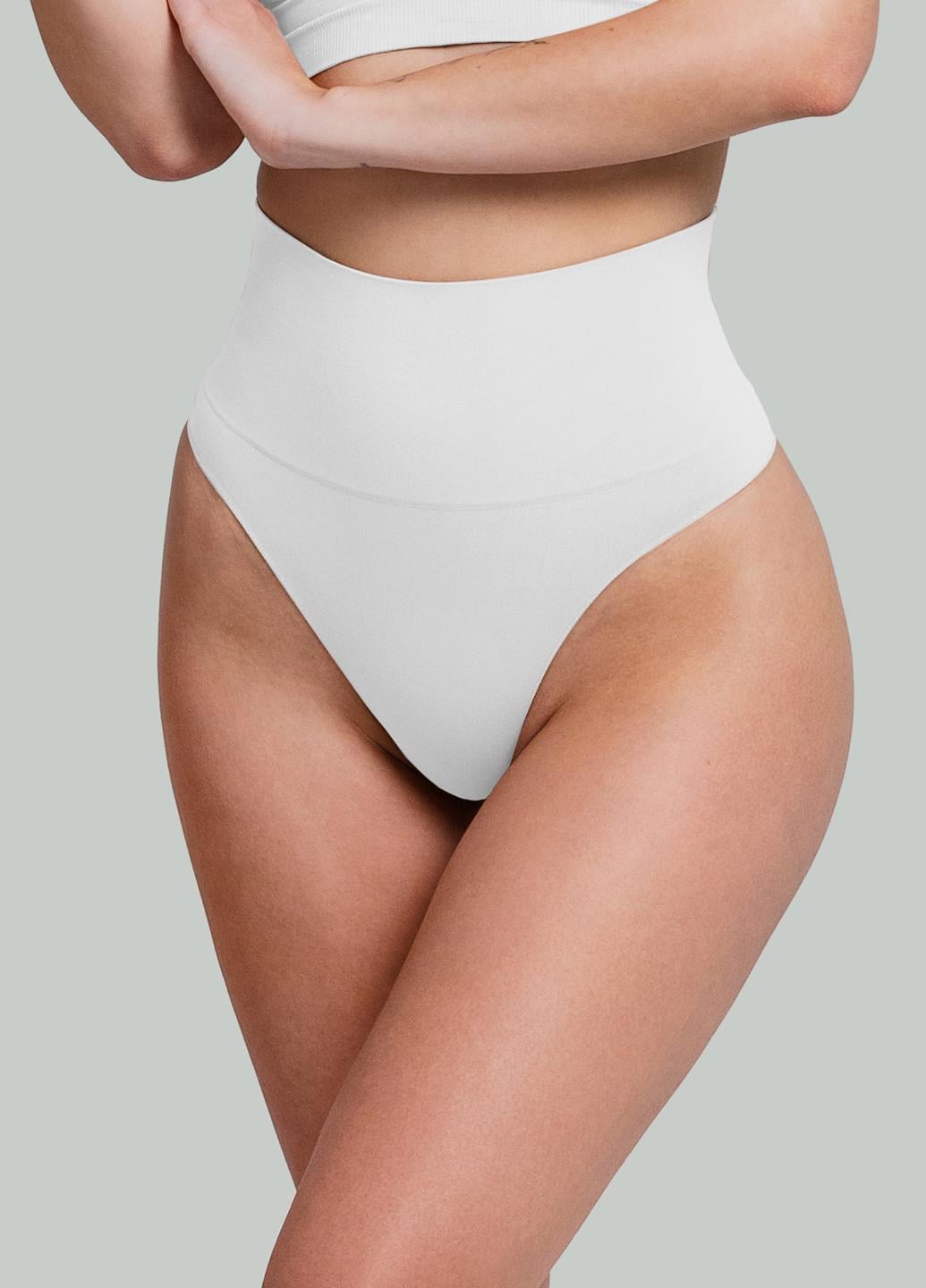 Трусы стринги женские бесшовные Giulia STRING SHAPEWEAR с корректирующим поясом S/M White (34531940)