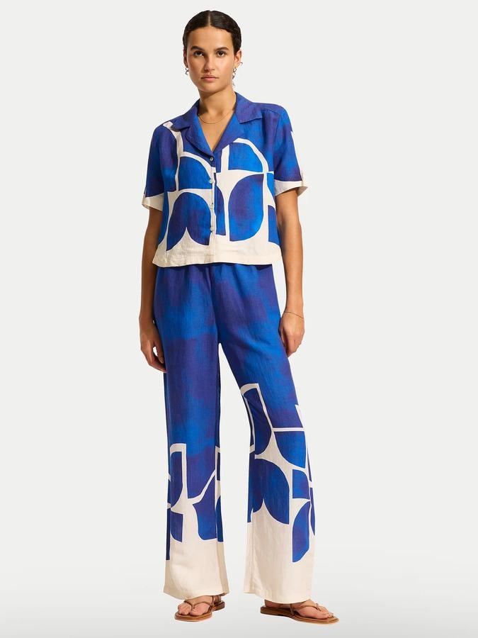 Сорочка жіноча лляна Seafolly L Синій (55455-TO-ultram)