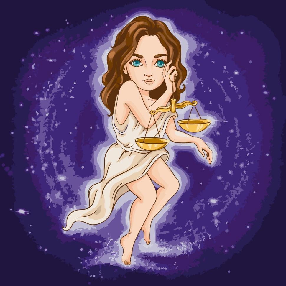 Картина по номерам Ideyka Знаки зодиака-Весы 40x40 см Разноцветный (PM-194-K-1045)