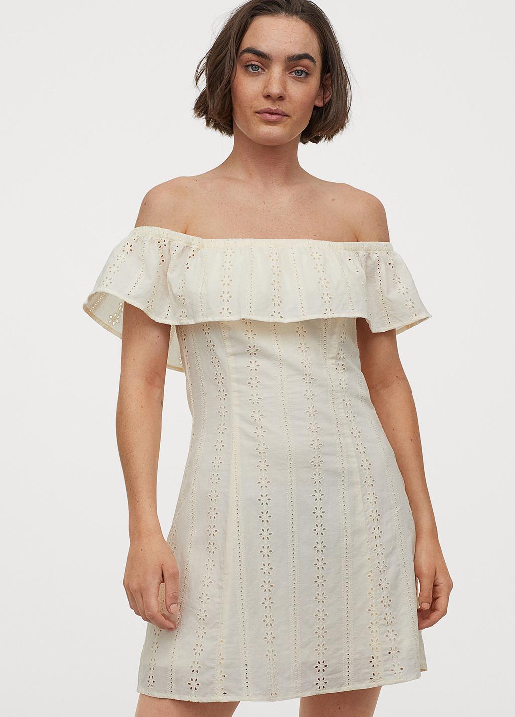 Платье H&M р. 38 Молочный (726226002b42)