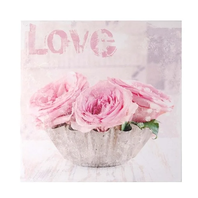 Картина Flora Розовые цветы 40х40 см (30604)