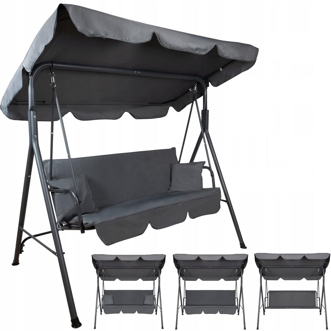 Качели садовые JUST Garden Relax трехместная Серый (2371522972_kala_2) - фото 3 Качели садовые JUST Garden Relax трехместная Серый (2371522972_kala_2) - фото 3