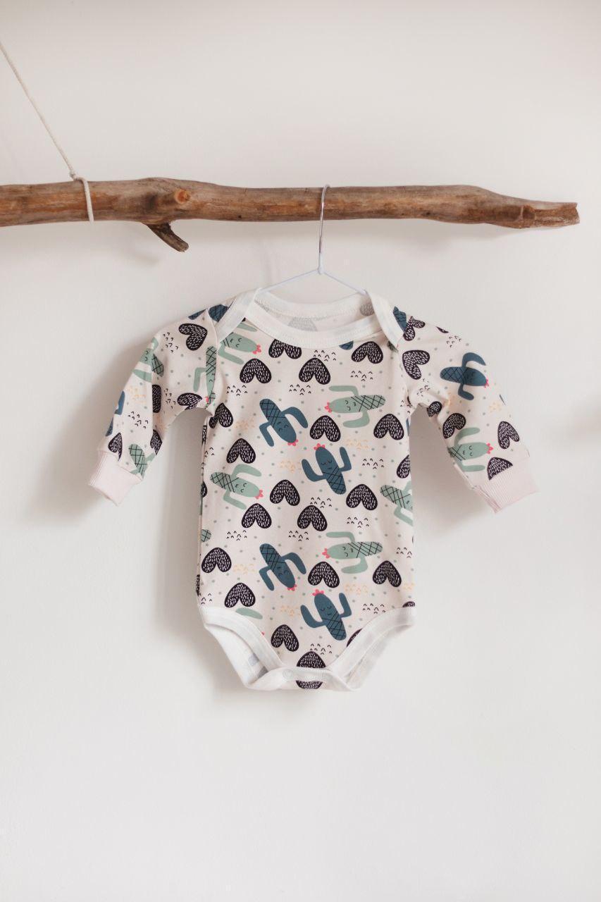 Боди стрейч кулир длинный рукав Кактус 92 см (2679533183)