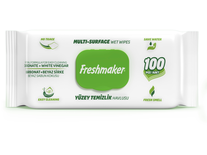 Вологі серветки рушники для прибирання в будинку/господарські побутові Freshmaker Green 100 шт. (000006370)