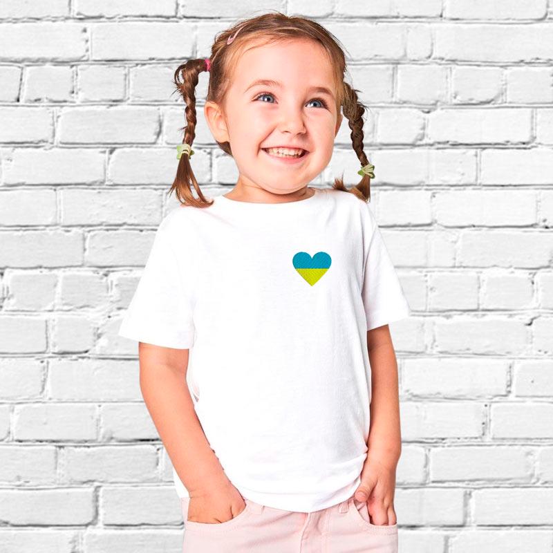 Футболка для дівчаток з вишивкою Сердце 02-3 98-104 см 3-4 років Білий (722600-28-4)