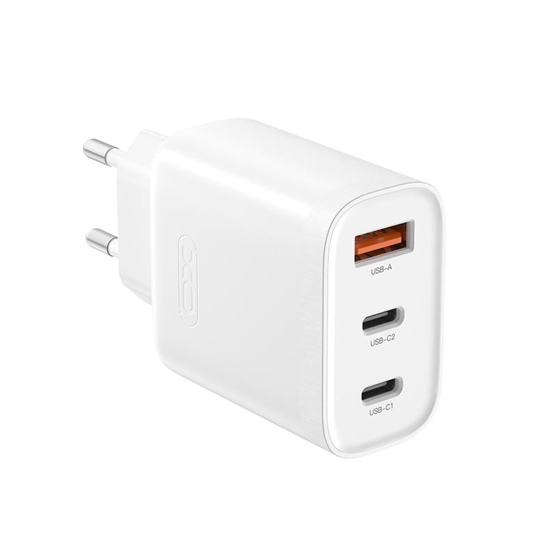 Сетевое зарядное устройство XO L117 PD45W/QC18W 2USB-C+1USB-A Белый (XO-L117)