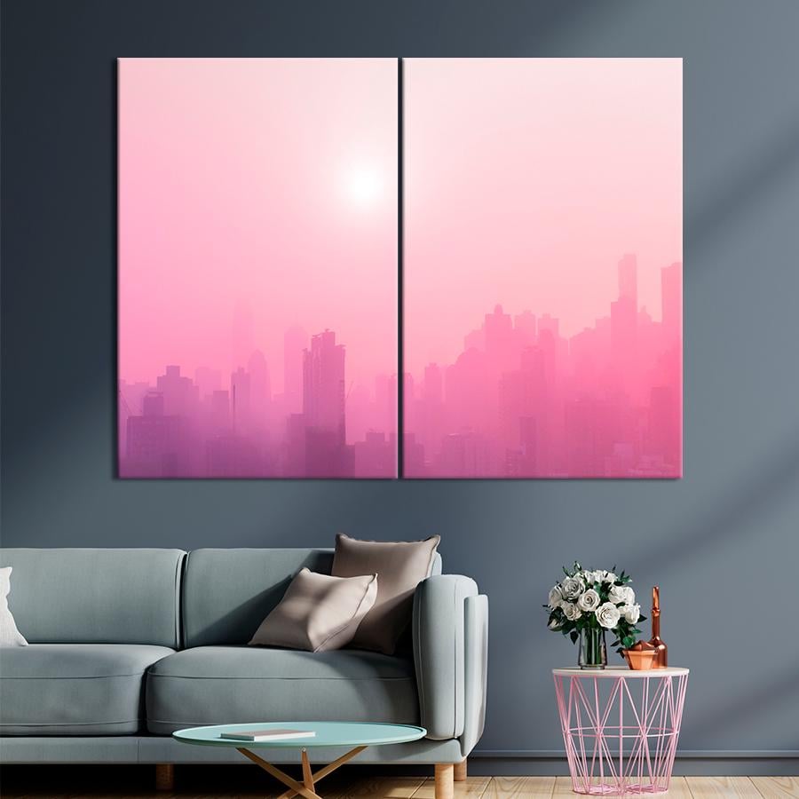 Настенний декор Силуэты небоскрёбов 71x51 см (A640-2)