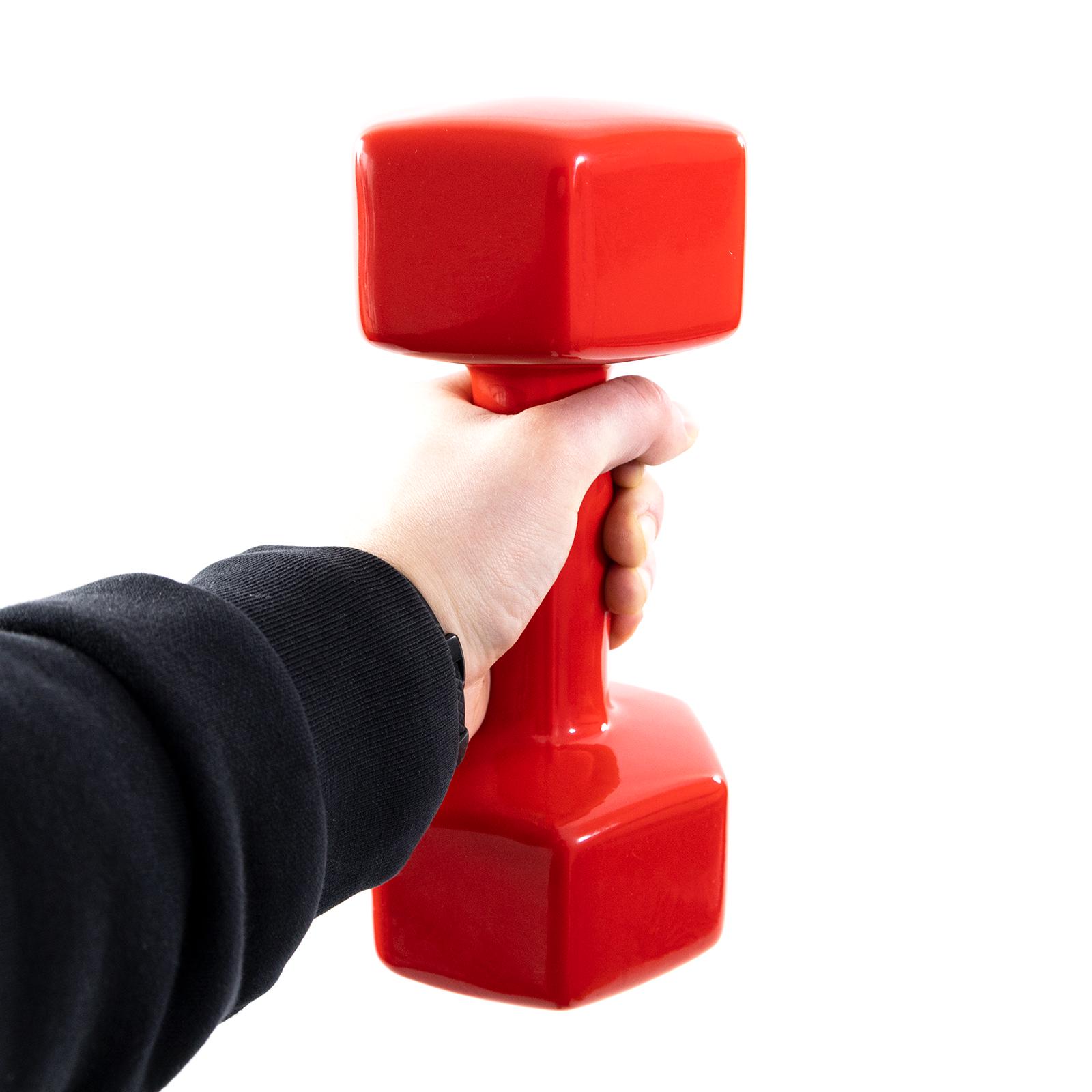 Гантель для фитнеса виниловая цельная Osport Profi 8 кг Красный (OF-0137) - фото 4