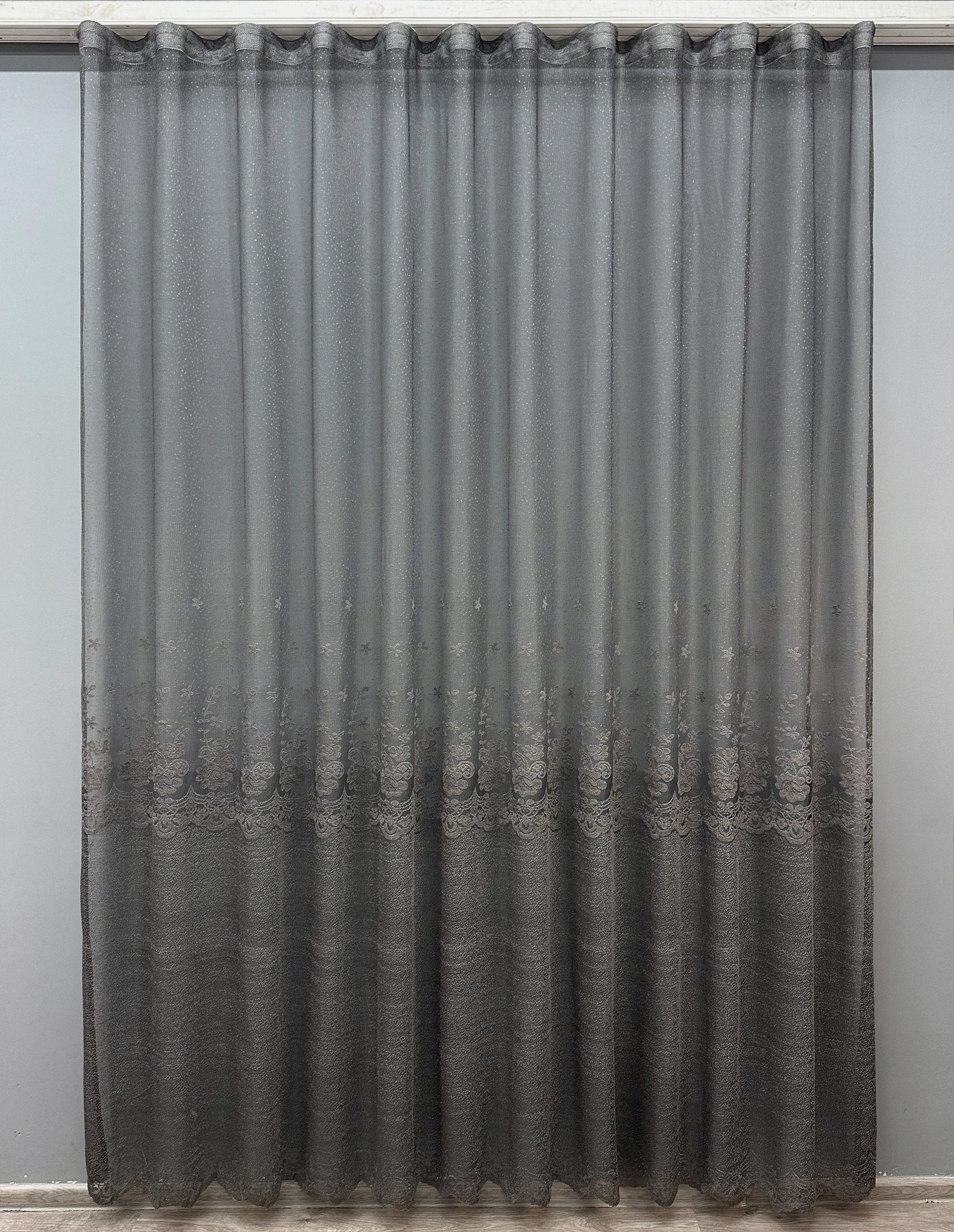 Тюль VR-Textil 1639т Greta Жаккард 300х270 см Графітовий (42-0605)