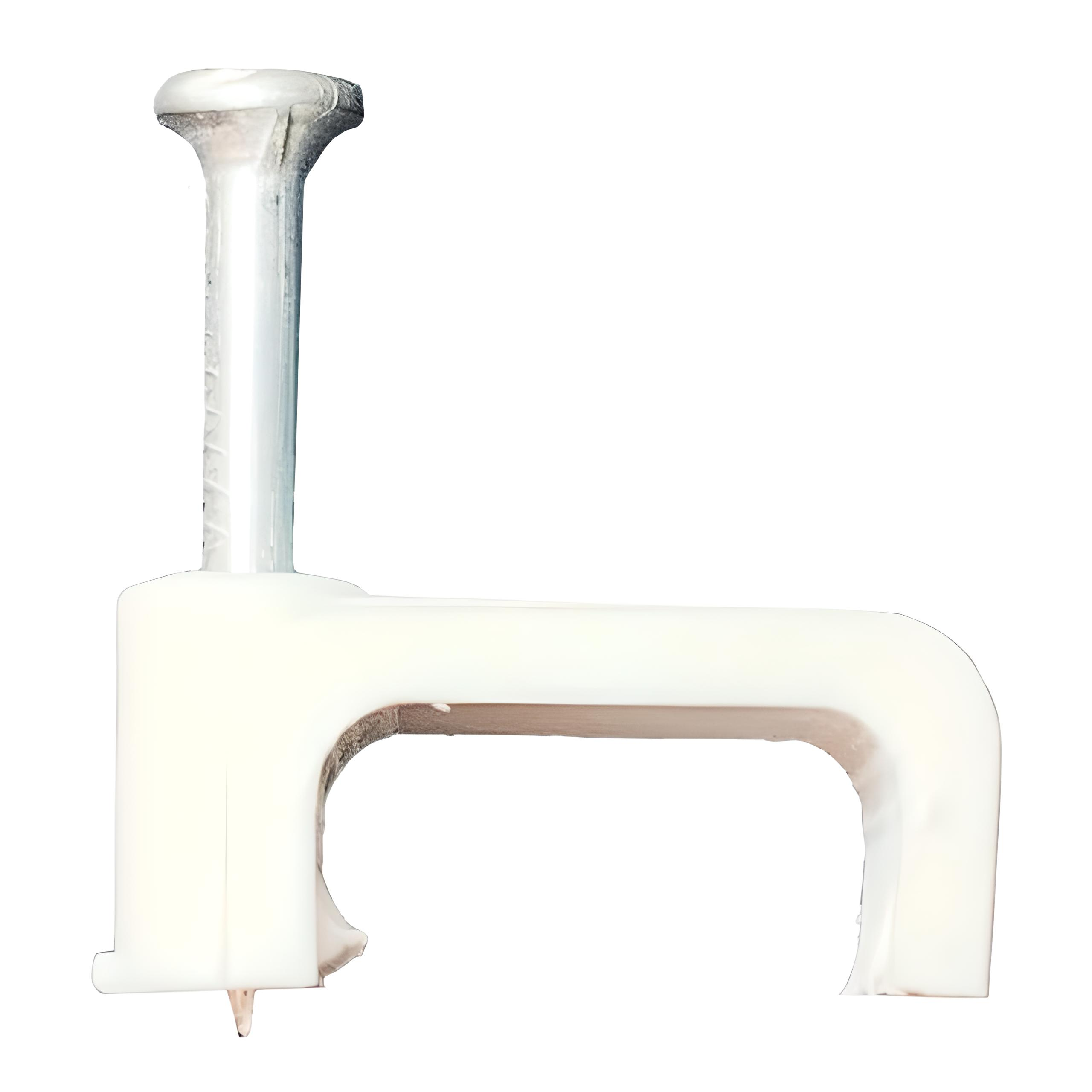 Крепление кабельное Спектр Lux плоское D 8х4 мм со вставленным оцинкованным гвоздем 100 шт. Белый