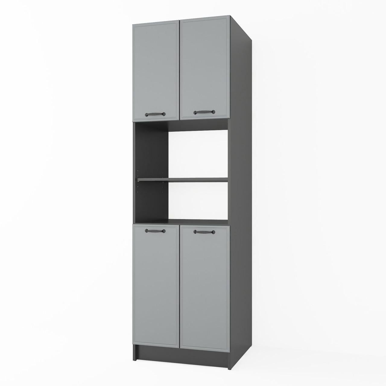 Пенал для кухни Moreli Id27-K75 600x2004x588 мм Черный/Асфальт (id27-k75-black-asfalt)