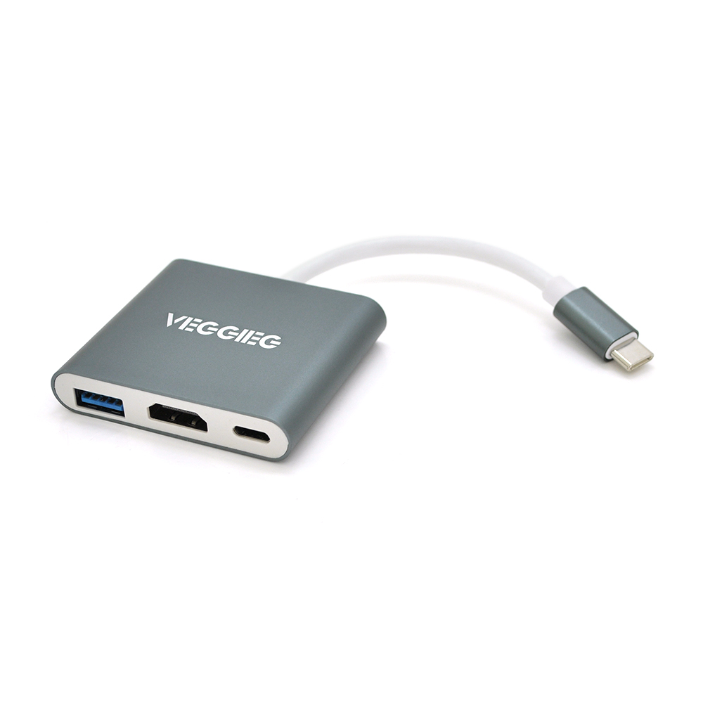 Хаб-конвертор Veggieg TC03 Type-C на USB3.0 HDMI 3 порти (19907) Хаб-конвертор Veggieg TC03 Type-C на USB3.0 HDMI 3 порти (19907)