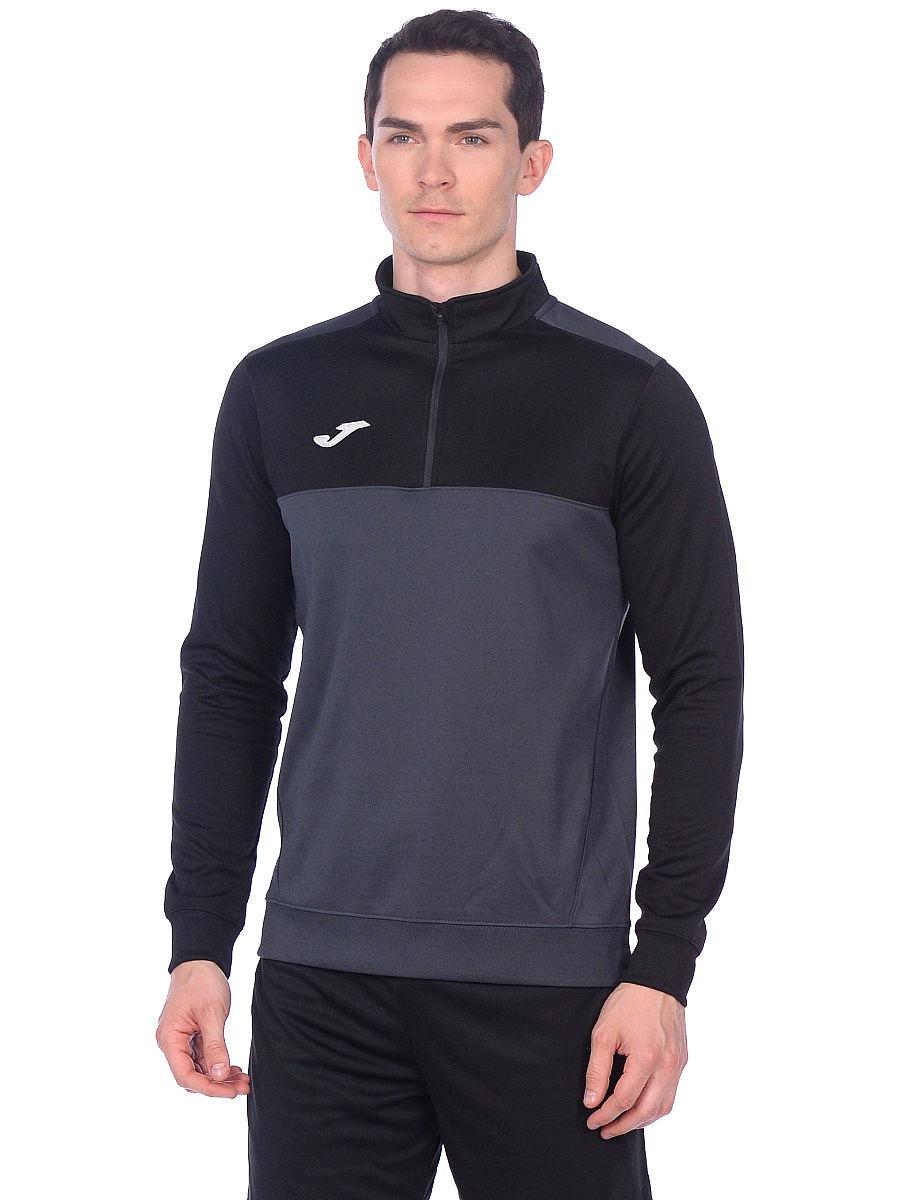 Реглан Joma 100947.151 Sweatshirt 1/2 Zipper Winner S Anthracite/Black (9997644245090) - фото 2