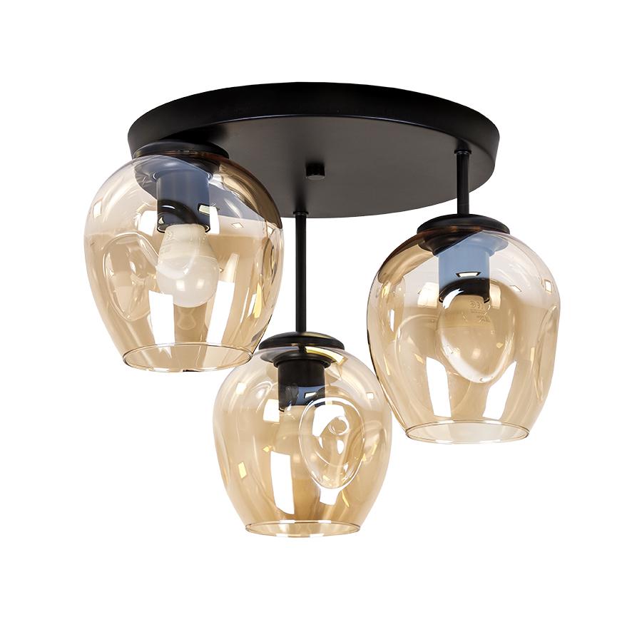 Люстра стельова Lighthouse LS-19452F-3 BK+BR 300 Чорний/Коричневий (87554)