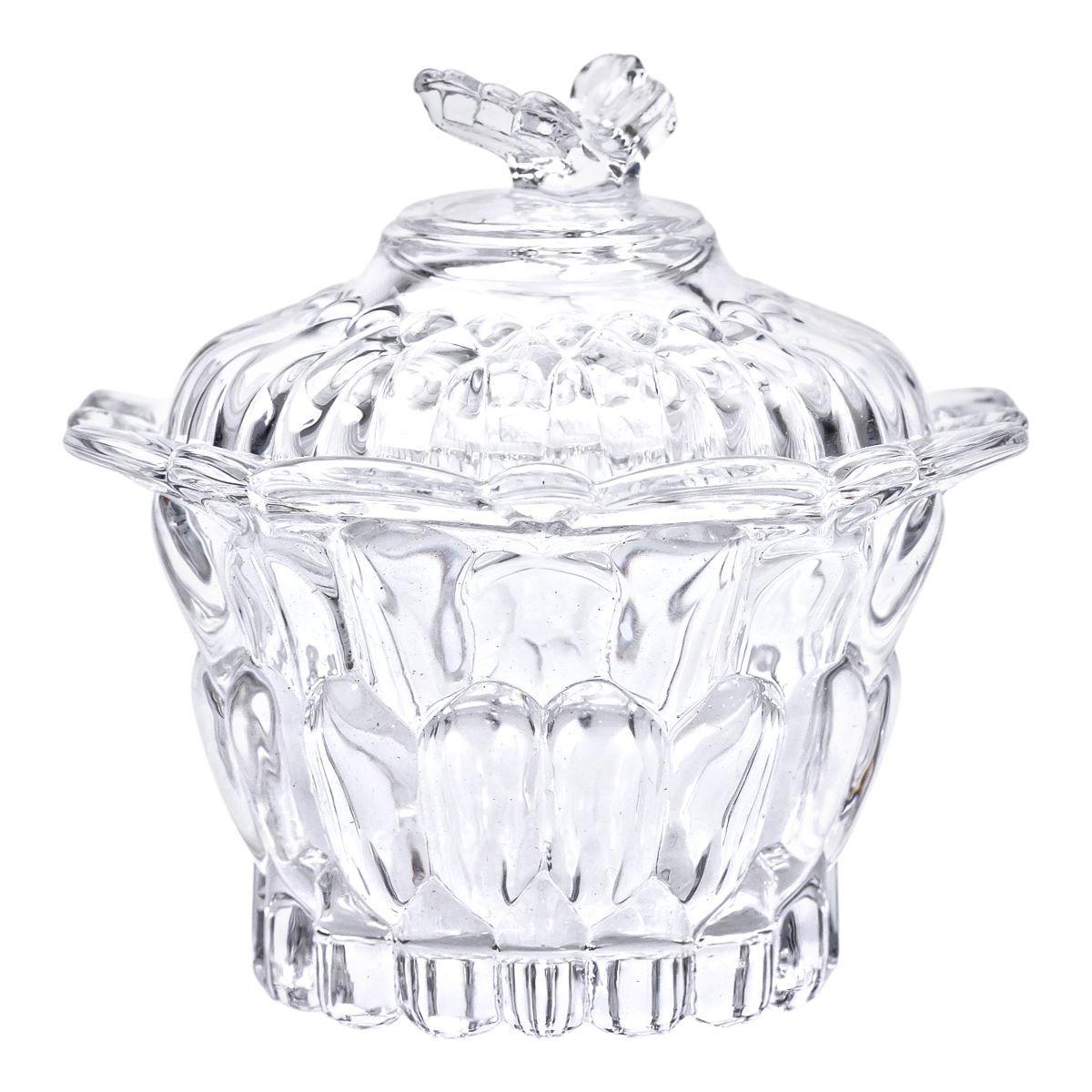 Конфетница стеклянная круглая с крышкой d 9 см Прозрачный