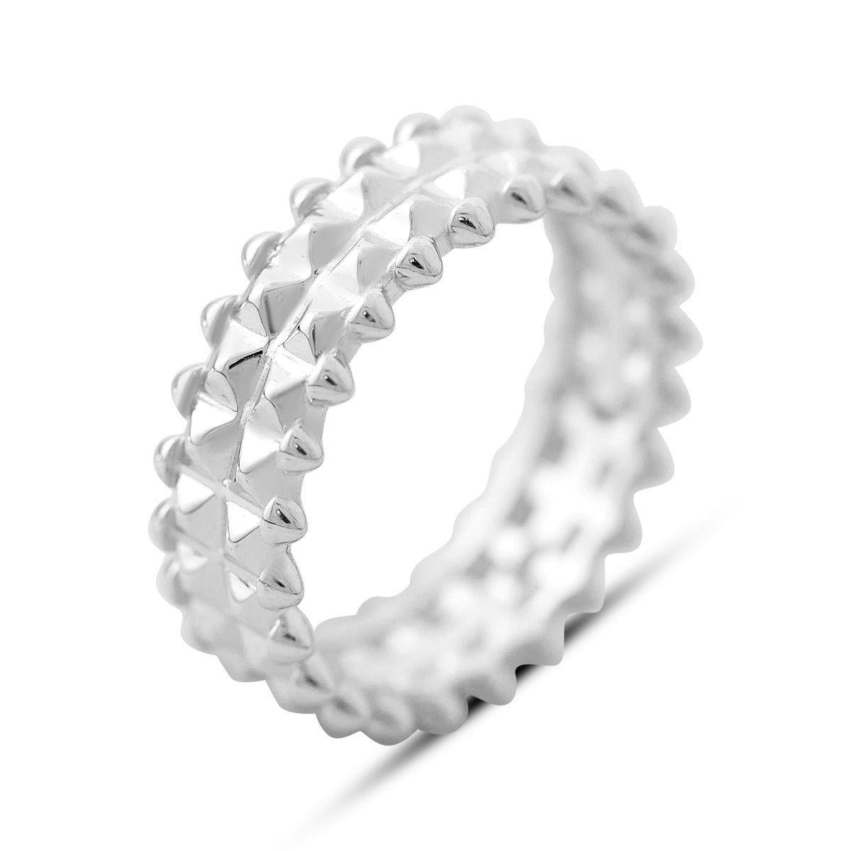 Кольцо серебряное с волнистой огранкой р. 18