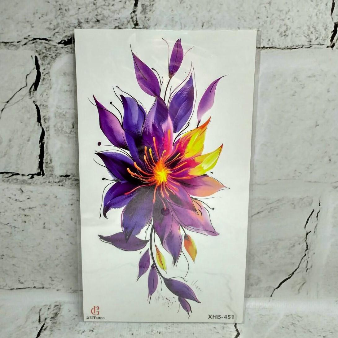 Тату временное Цветок лист 11,5x21 см (XHB-451)
