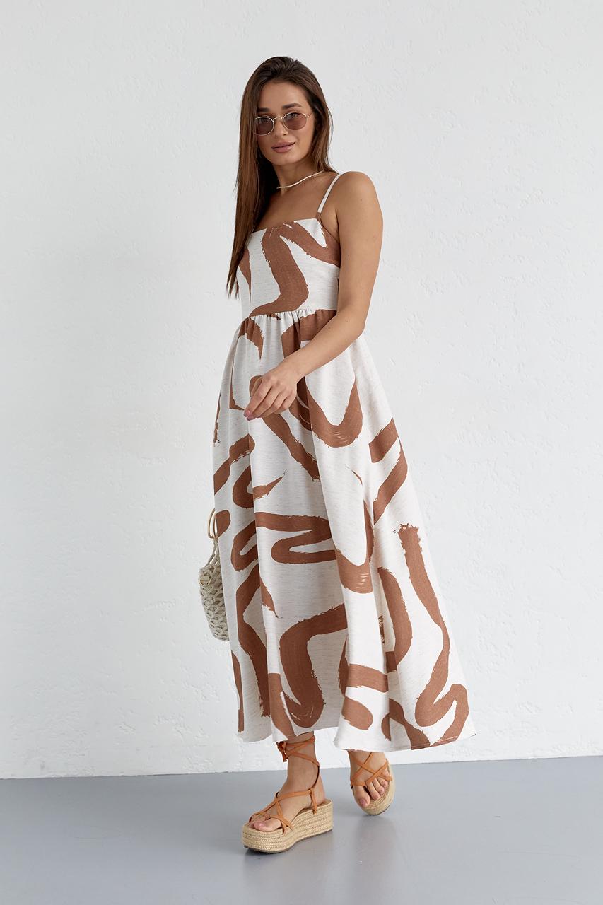Сарафан макси на бретелях S Коричневый (10693191)